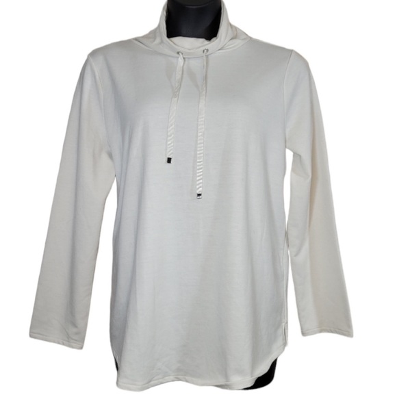 Ann Taylor Tunic Top in Off White w/Funnel Neckline Sweatshirt Material Sz XL - Picture 1 of 6